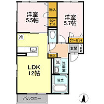 ボヌール羽屋K 201 ｜ 大分県大分市羽屋３丁目9番24号（賃貸アパート2LDK・2階・53.28㎡） その2