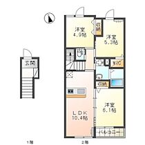 ウィル・ヴェリタス(WILL・ＶＥＲＩＴＡＳ) 203 ｜ 大分県大分市大字関園239番1号（賃貸アパート3LDK・2階・63.70㎡） その2