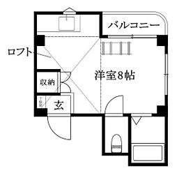 メゾン中一万 ワンルームの間取図画像