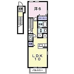 チェリッシュ1 1LDKの間取図画像