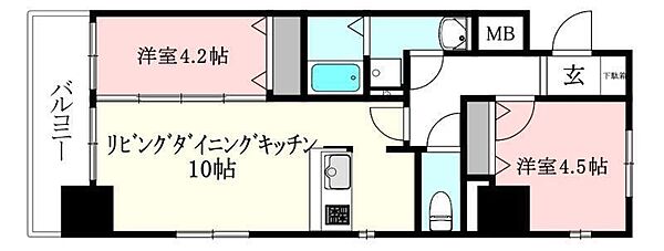 GARIREO 117 TERRACE 501 号室｜愛媛県松山市竹原2丁目(賃貸マンション2LDK・5階・45.94㎡)の写真 その2