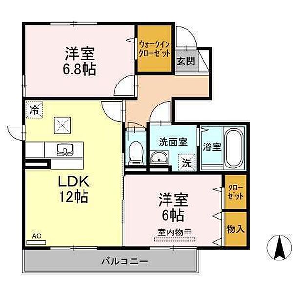 セジュールモンレーヴAB B102 号室｜愛媛県松山市東長戸2丁目(賃貸アパート2LDK・1階・60.34㎡)の写真 その2