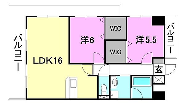 久米ツインタワービル 302 号室｜愛媛県松山市南久米町(賃貸マンション2LDK・3階・61.57㎡)の写真 その2