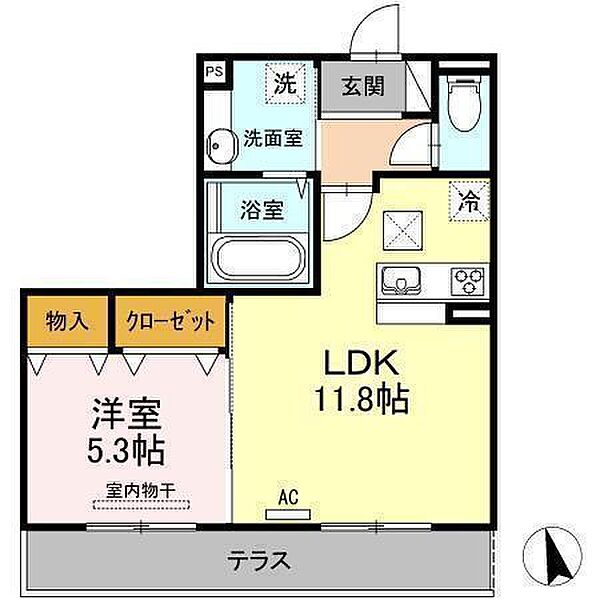 パルハイブリッジ3 105 号室｜愛媛県松山市中村3丁目(賃貸アパート1LDK・1階・43.71㎡)の写真 その2