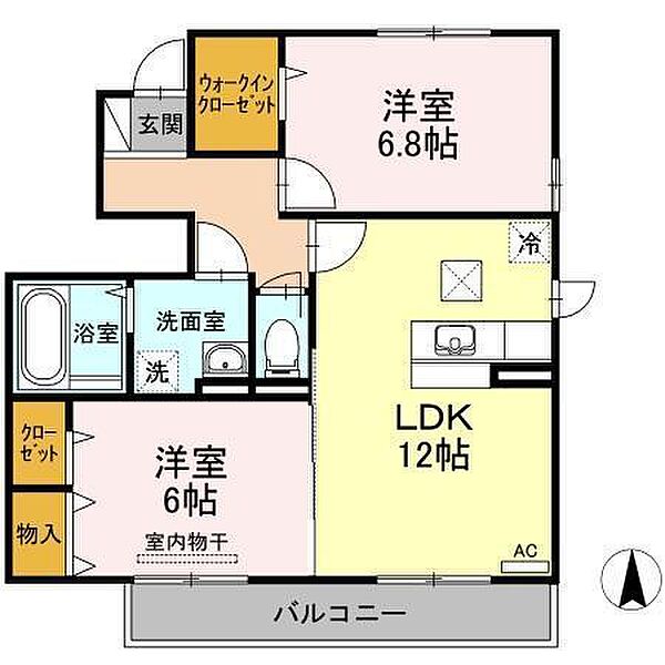 セジュールモンレーヴAB B101 号室｜愛媛県松山市東長戸2丁目(賃貸アパート2LDK・1階・60.34㎡)の写真 その2