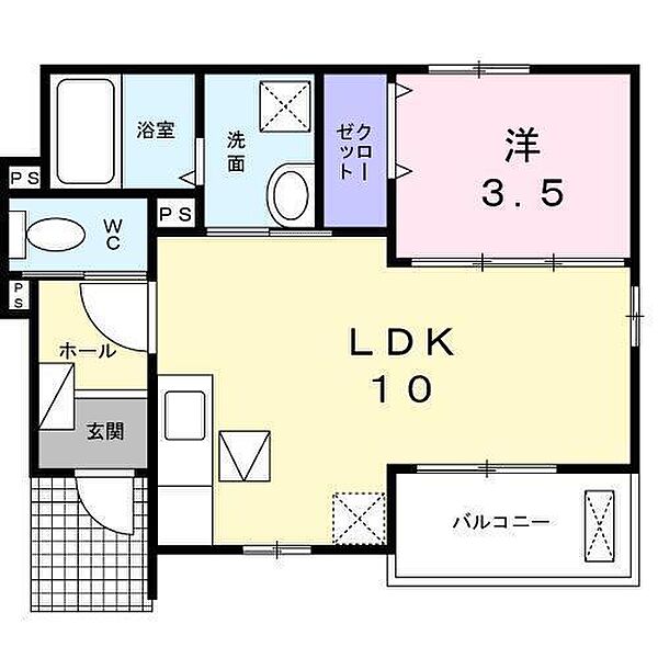 フロイデ北斎院 102 号室｜愛媛県松山市北斎院町(賃貸アパート1LDK・1階・34.05㎡)の写真 その2