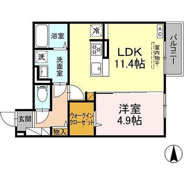 ＬＡＹＯＶＥＲ 202 号室｜愛媛県東温市南方(賃貸アパート1LDK・2階・42.04㎡)の写真 その2