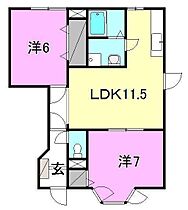 ヴィラ軽井沢Ｃ 102 号室 ｜ 愛媛県松山市南斎院町（賃貸アパート2LDK・1階・52.00㎡） その2