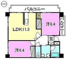 日興ビル中央 605 号室 ｜ 愛媛県松山市中央2丁目（賃貸マンション2LDK・6階・58.88㎡） その2