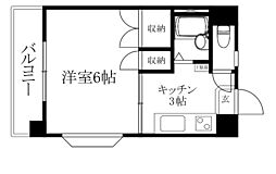 エミグランド清水町 2階1Kの間取り