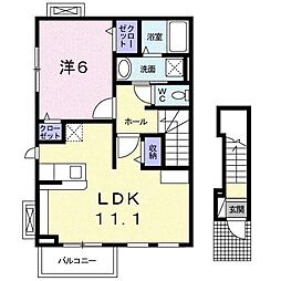 ジェルメN 1LDKの間取図画像