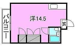 カサブランカマンション ワンルームの間取図画像