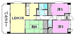 エシャンジゥル松山 3LDKの間取図画像