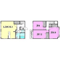ソシア万寿・1 3LDKの間取図画像