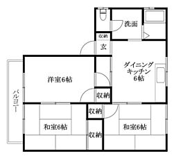 フレグランス乃万 1階3DKの間取り