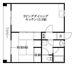 メゾン栗林 1LDKの間取図画像