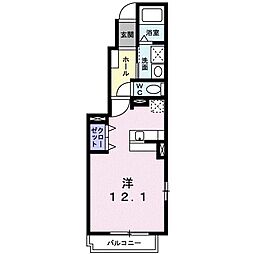 パストラーレ道後A ワンルームの間取図画像