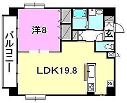 メゾンドール錦町 1LDKの間取図画像