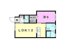 ディアスブランシェノビ 1LDKの間取図画像