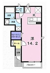 アクティーフ・ヴィラ ワンルームの間取図画像