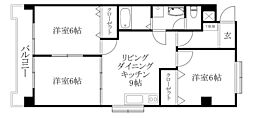 にきたつハイツ 3LDKの間取図画像