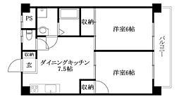 ゴトービルNo.5 2DKの間取図画像