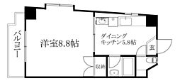 ラッスルスクエア松山市駅 1DKの間取図画像