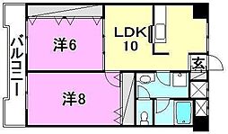 フェリオ市駅西1 2LDKの間取図画像