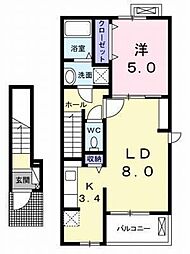 ティアモグロリオーサ2 1LDKの間取図画像