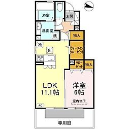 フェリシアス 1LDKの間取図画像