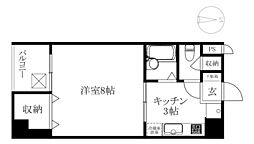 第二朝日 1Kの間取図画像