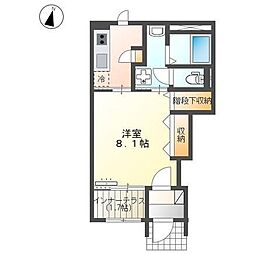オアシスガーデン立花 1Kの間取図画像