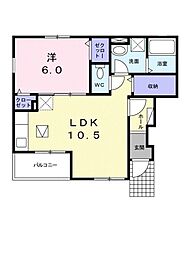 エタンリジエール2B 1LDKの間取図画像