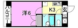 Selene三番館 1Kの間取図画像