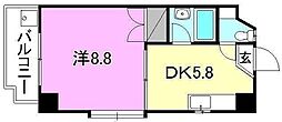 ラッスルスクエア松山市駅 1DKの間取図画像