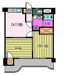 ファミールスクウェア 2DKの間取図画像