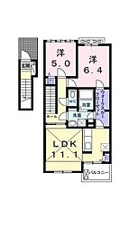 ル・カルプ・ポルト・ボヌール 2LDKの間取図画像