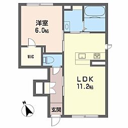 ヴィラ愛大医学部北 1LDKの間取図画像