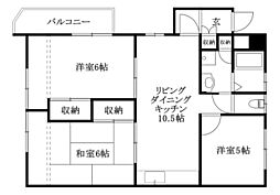 おちハイツ 3LDKの間取図画像