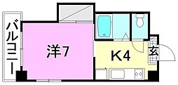 ミラハイツ枝松 1Kの間取図画像