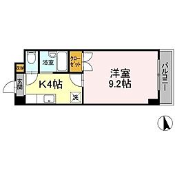 フィオーレ松山 1Kの間取図画像