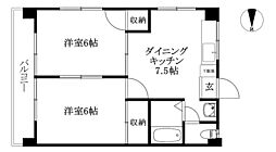 グレース天山 2DKの間取図画像