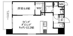 Credo in te 西垣生 1LDKの間取図画像