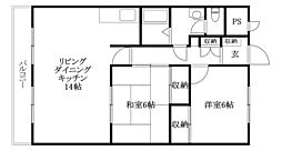 オーキッドテラス志津川 2LDKの間取図画像