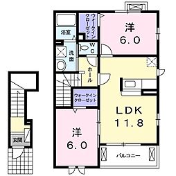 ファスタージュ3 2LDKの間取図画像
