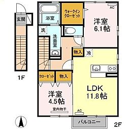 メゾン・ネオリヴェール 2LDKの間取図画像