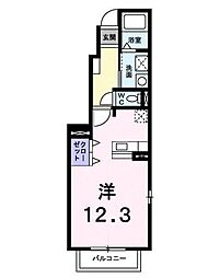 クレメント・エヌA ワンルームの間取図画像