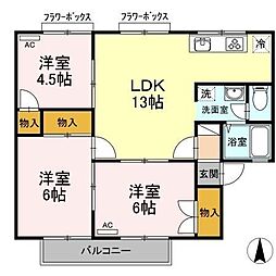 セジュールMG2 3LDKの間取図画像