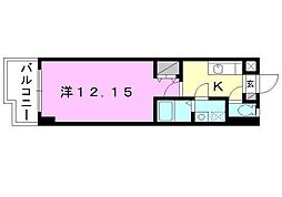 レヴェンテモンテ 1Kの間取図画像