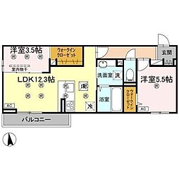フジコH 2LDKの間取図画像
